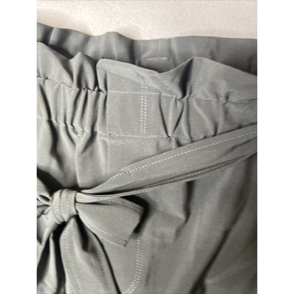 Susan Graver Weekend Reg Woven Paper Bag Waist Pants Thunder Grey 3X New - Picture 5 of 9